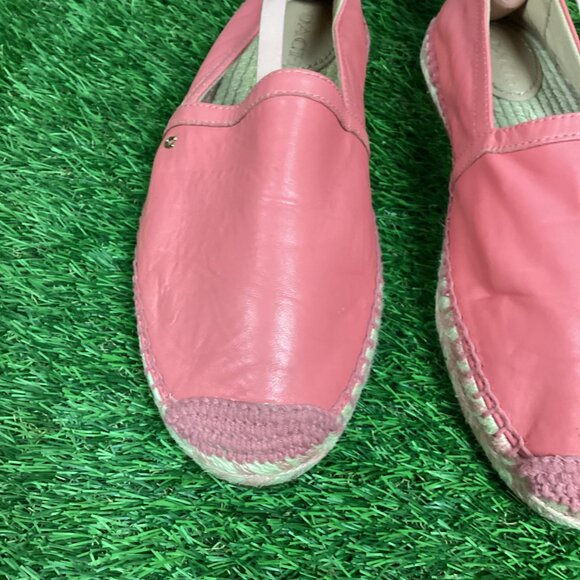 COACH Casey Leather Espadrilles in Bright Coral (Salmon/Pink) 8B - Picture 4 of 14